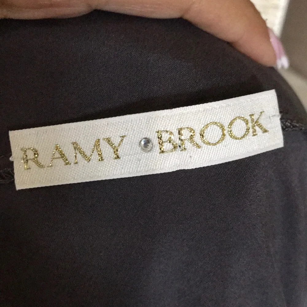 Ramy Brook Paige High Neck Gray Silk Halter Top - Picture 7 of 8